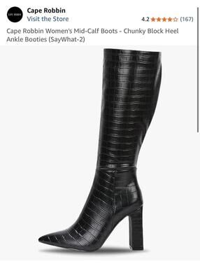 Cape Robbin Women's Mid-Calf Black Chunky Block Heel Ankle Boots Size 9